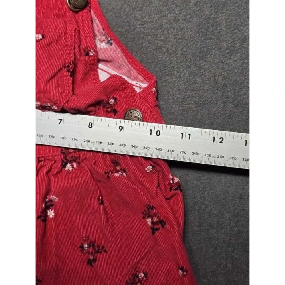 OshKosh Bgosh Toddler Corduroy Jumper Dress Red Floral 2T‎ Cute Outfit
